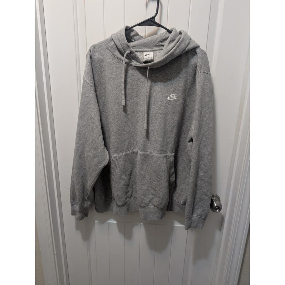 Vintage Nike Spell Out Swoosh Logo Gray Women's Hoodie Size XL Sweatshirt